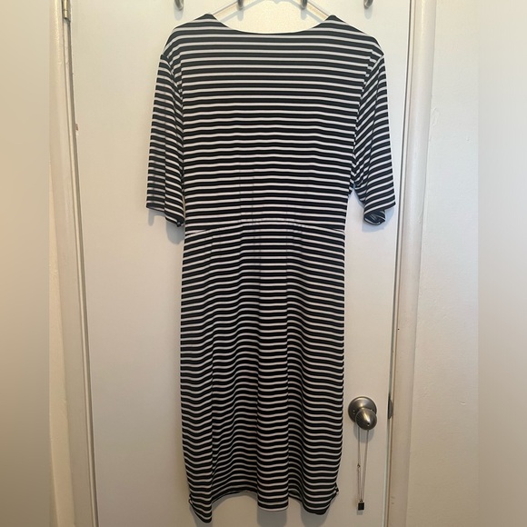 (3/$10) Covington striped faux wrap dress - Picture 2 of 4